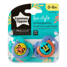 TOMMEE TIPPEE пустышка Fun unisex 0-6м 2шт., 433470