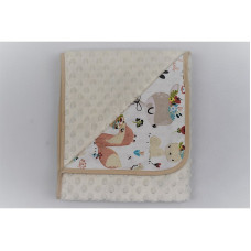 DUET BABY Плед Minky+Cotton Print art. 625 Lovely animals ecru (741305)