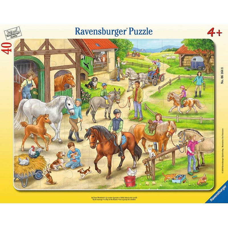 RAVENSBURGER Пазл в рамке На конном дворе 40шт. 4+ R 06164