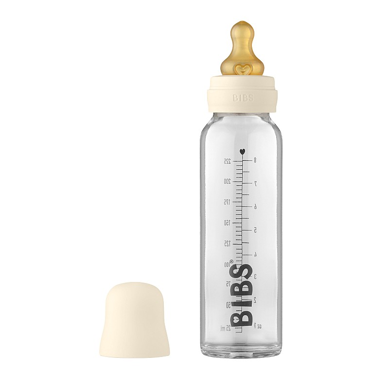 BIBS Детская бутылочка стеклянная 225ml Ivory