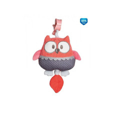 CANPOL BABIES PASTEL FRIENDS Подвесная игрушка со звуком OWL 0м+ 68/069 coral