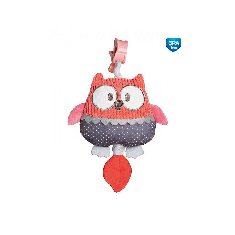 CANPOL BABIES PASTEL FRIENDS Подвесная игрушка со звуком OWL 0м+ 68/069 coral