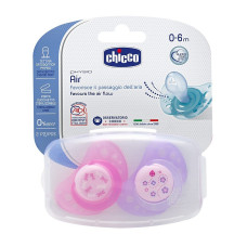 CHICCO силиконовая пустышка 0-6m 2шт., pink