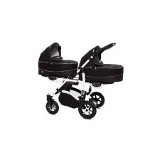 BABYACTIVE TWINNI PREMIUM Коляски для двойни BLACK, 07 белая рама