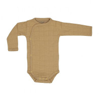 LODGER Romper Solid хлопковый бодик с длинными рукавами, 74 размер RS 076 Honey