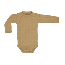 LODGER Romper Solid хлопковый бодик с длинными рукавами, 74 размер RS 076 Honey