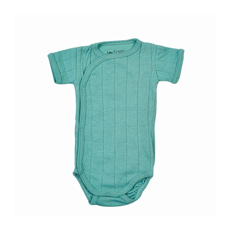 LODGER Romper Solid хлопковый бодик с короткими рукавами, 62 размер RFS 081 Duty turquoise