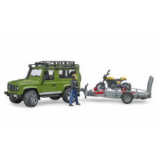 BRUDER Land Rover Defender прицеп с  Scrambler Ducati Full Throttle, 02589