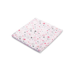 SENSILLO муслиновая пеленка 70x80см HEARTS pink-grey 0976