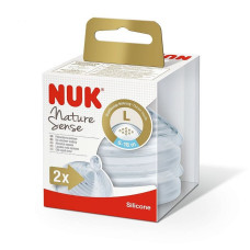 NUK NATURE SENSE силиконовая соска для каши 2L, 6-18мес. 2шт., 10125026 РАСПРОДАЖА