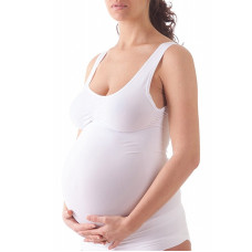 BELLISSIMA Бесшовная майка для поддержки груди и живота Maternity M-L bianco РАСПРОДАЖА