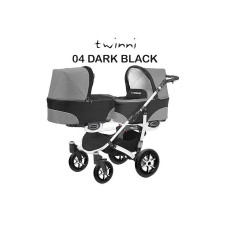 BABYACTIVE TWINNI CLASSIC Коляски для двойни, 04/01 Dark Black черная с белой рамой