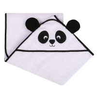 DUET BABY полотенце с капюшоном ANIMALS 100x100см, 325 Panda белая