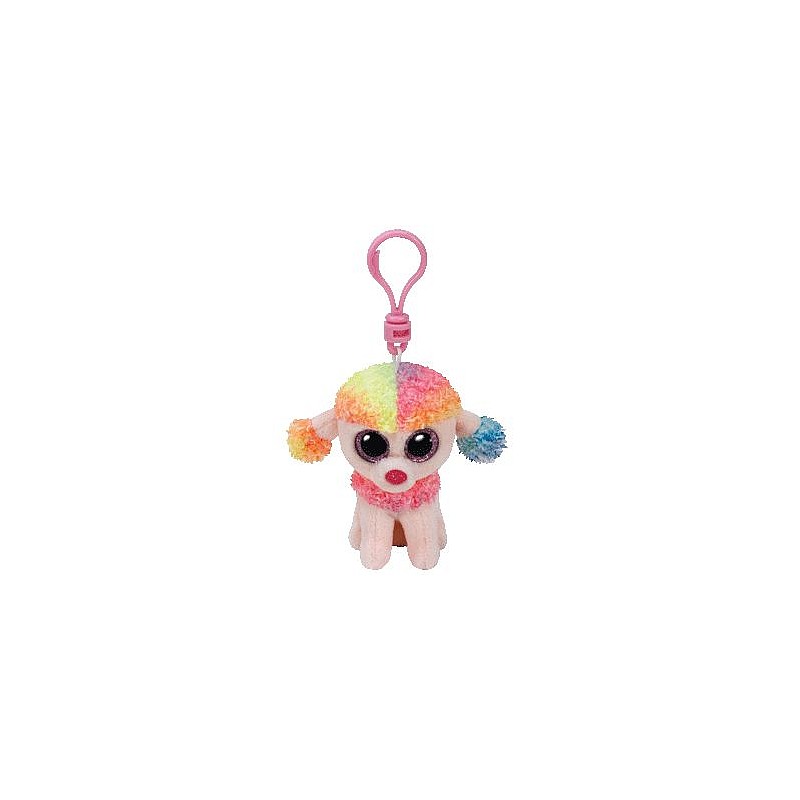 TY Beanie Boos Мягкая игрушка - брелок MULTICOLOR POODLE RAINBOW 8см, TY35027