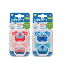 DR.BROWNS силиконовая пустышка 0-6m, PreVent Contoured Butterfly 2шт. РАСПРОДАЖА