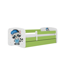 KOCOT KIDS кровать с ящиком и матрасом BABYDREAMS green Raccoon 160x80cm