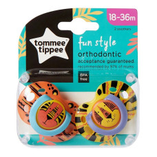 TOMMEE TIPPEE пустышка Fun unisex 18-36м 2шт., 433472