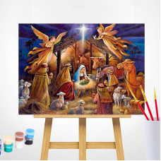 TSVETNOY Набор для рисования по номерам 40x50см Nativity Scene, MG2154e