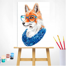 TSVETNOY Набор для рисования по номерам 30x40см Fox with Glasses, ME1109e