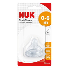 NUK FIRST CHOICE Plus Anti-Colic соска из силикона M-для молока, 0-6м, 1шт. 10709253 SA41