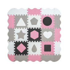 MILLY MALLY Напольный пазл - коврик 118.5x118.5cm Jolly 3x3 Shapes - Pink Grey