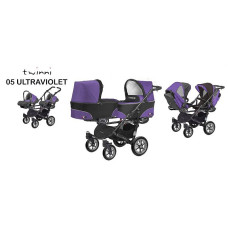 BABYACTIVE TWINNI CLASSIC Коляски для двойни 3в1 , 05/01 Ultraviolet фиолетовая с черной рамой