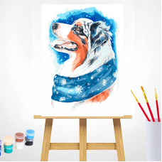 TSVETNOY Набор для рисования по номерам 30x40см Winter Dog, ME1113e