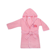 DUET BABY CORAL / Frotte Детский халат с капюшоном 80-92, 566 розовый РАСПРОДАЖА