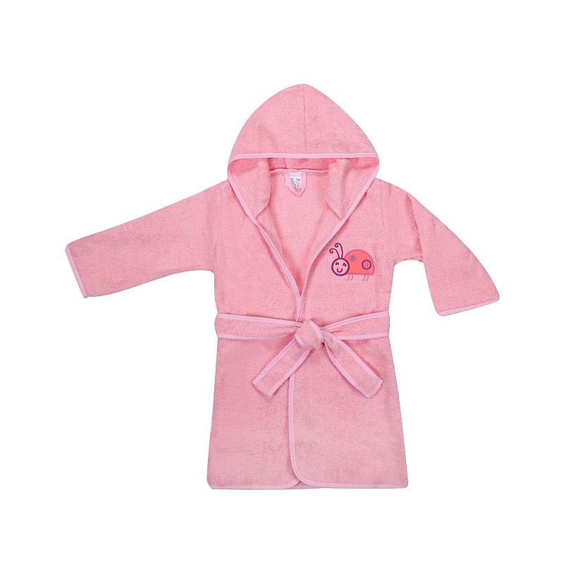 DUET BABY CORAL / Frotte Детский халат с капюшоном 80-92, 566 розовый РАСПРОДАЖА