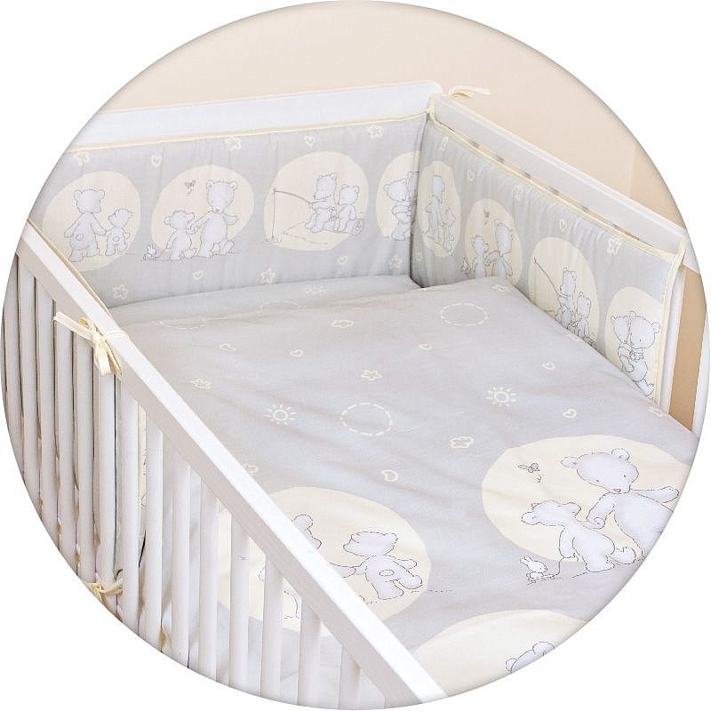 CEBABABY комплект постельного белья из 3 частей 135x100см PAPA BEAR GREY