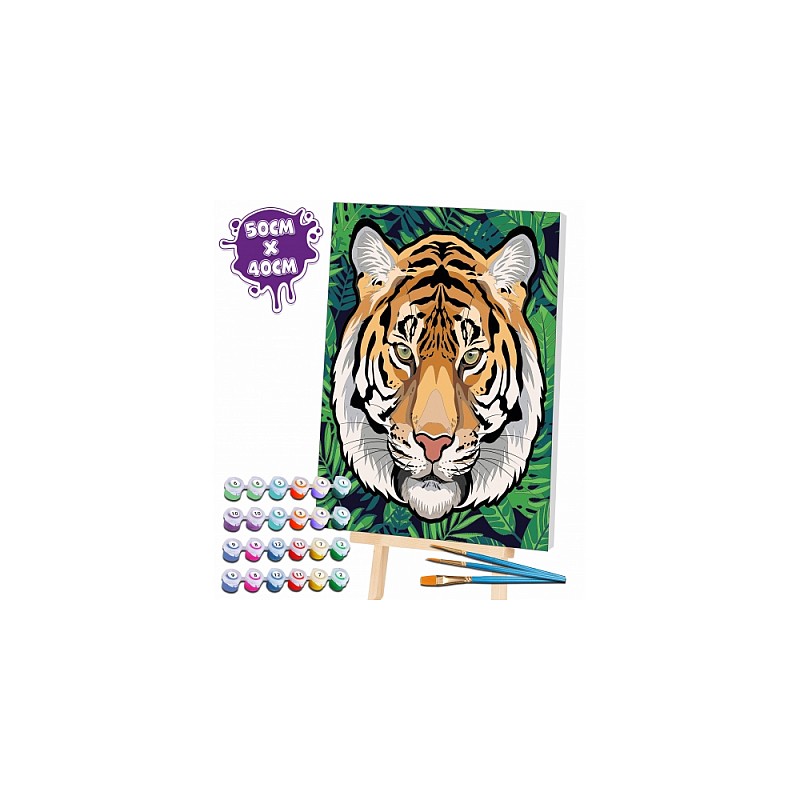 SPLAT PLANET Набор для рисования по номерам 40x50см TIGER IN JUNGLE, SP44839