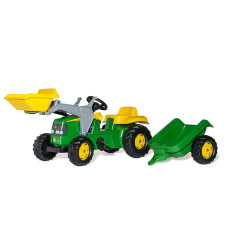 ROLLY TOYS педальный трактор-погрузчик с прицепом Rolly Kid John Deere 023110