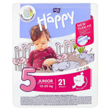 HAPPY Junior подгузники 5 размер, 12-25кг. 21шт РАСПРОДАЖА