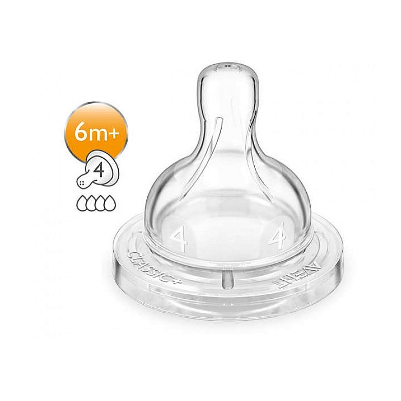 PHILIPS AVENT Anti-colic Силиконовые соски для бутылочек 6м+ (2шт.) SCF634/27