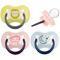 CANPOL BABIES NIGHT DREAMS Силиконовая пустышка круглой формы 6-18м+ 22/640 светится в темноте