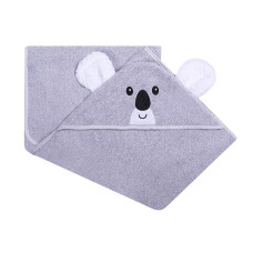 DUET BABY полотенце с капюшоном 80x80cm  ANIMALS, 324 KOALA серый