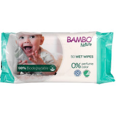 Bambo Nature Биоразлагаемые влажные салфетки 50 шт. РАСПРОДАЖА