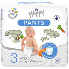 HAPPY Pants Midi подгузники 3 размер, 6-11кг. 26шт