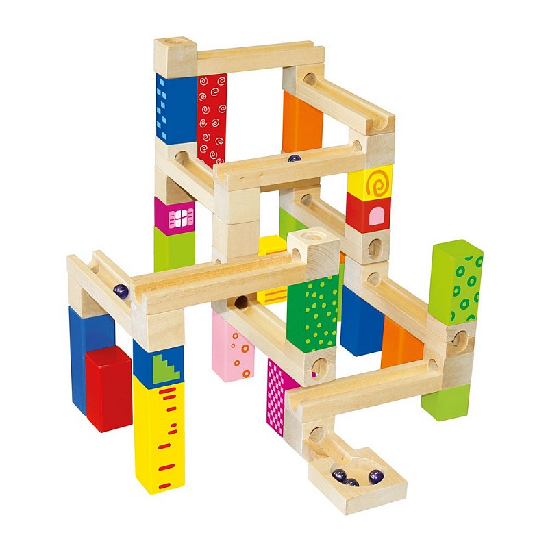 BINO Деревянный конструктор Marble Run 66 элементы 36м+ 82067