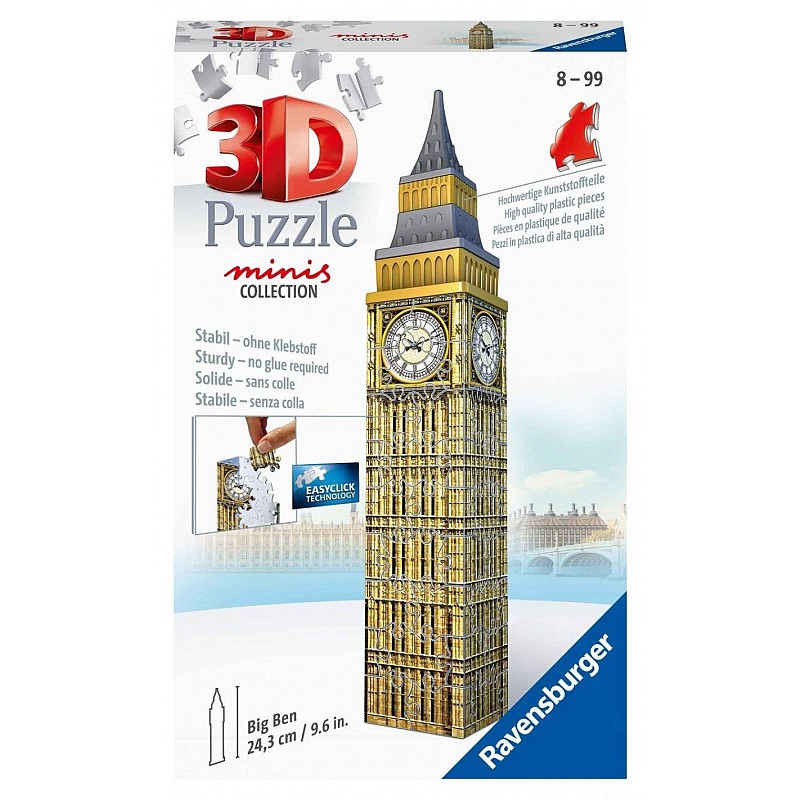 RAVENSBURGER 3D mini ēku puzle Big Ben, 54gab., 11246