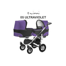 BABYACTIVE TWINNI CLASSIC Коляски для двойни, 05/01 Ultraviolet фиолетовая с белой рамой