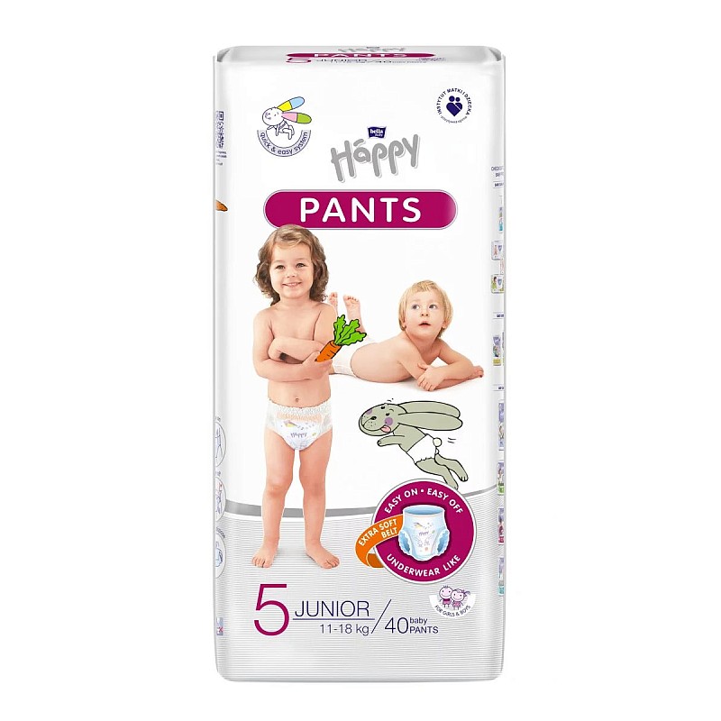 HAPPY Pants Junior подгузники 5 размер, 11-18кг. 40шт