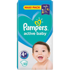 PAMPERS Active Baby Dry Подгузники VP+ S4+, 53шт. РАСПРОДАЖА