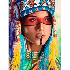 TSVETNOY Алмазная мозаика 40x50см Native American Woman, LG234e