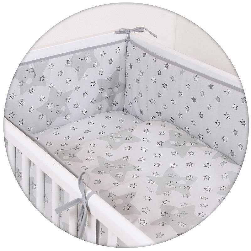 CEBABABY комплект постельного белья из 3 частей 135x100см STARS GREY