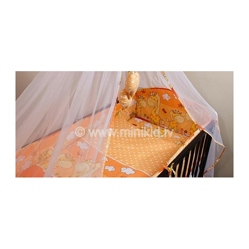 ANKRAS бортик для кроватки Giraffe - Dots 180см - orange
