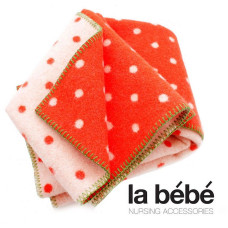 LA BEBE детское шерстяное одеяло/плед 100x70см - Strawberry Green/Red, Art.76558