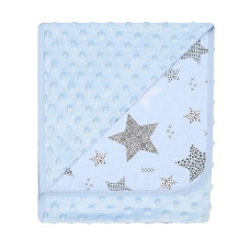 DUET BABY Плед Minky+Cotton Print art. 625 STARS blue (746256)