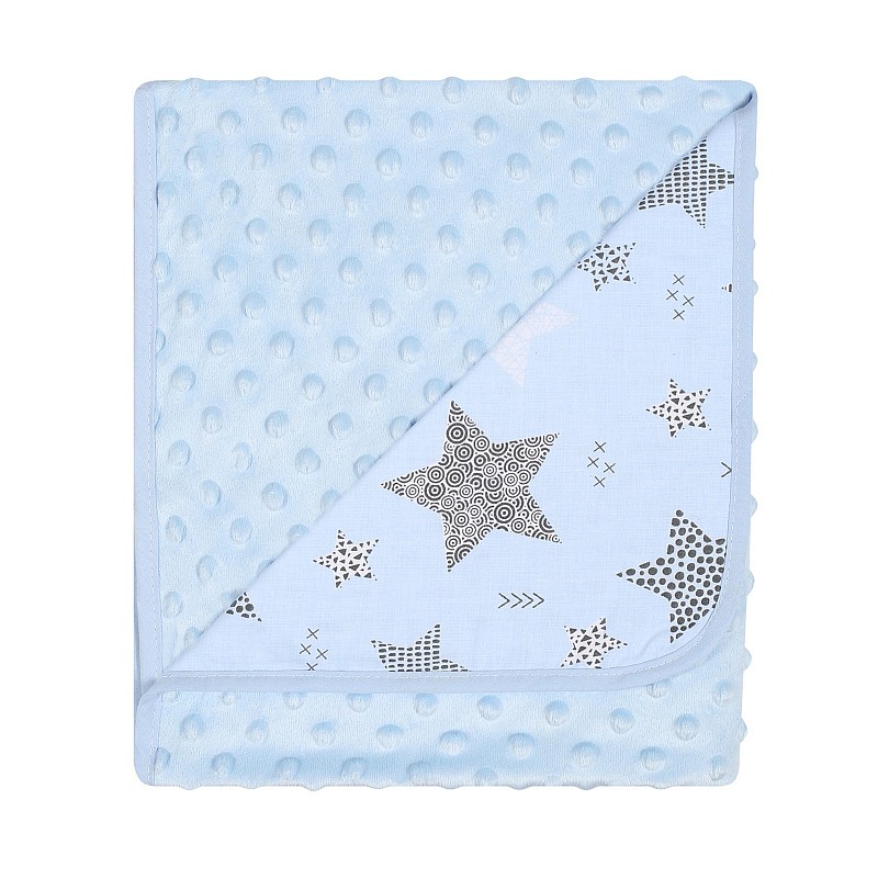 DUET BABY Плед Minky+Cotton Print art. 625 STARS blue (746256)