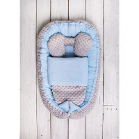 BELISIMA MINKY Гнёздышко для новорождённого с одеяльцем SWEET BABY , P01-765, синий